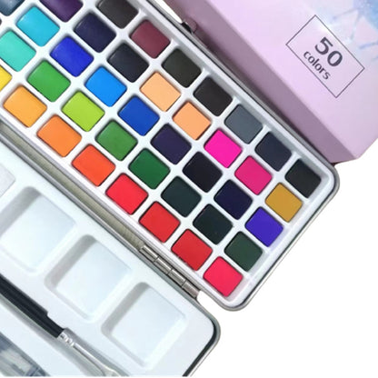 Portable Solid Watercolor Paint Set - 50/72/90/100 Colors