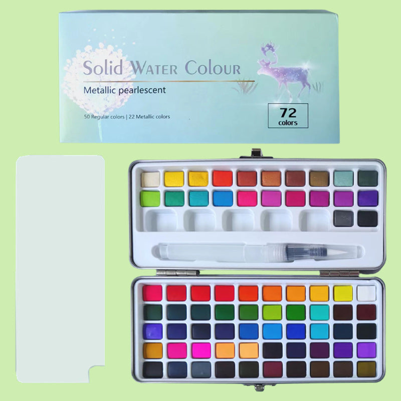 Portable Solid Watercolor Paint Set - 50/72/90/100 Colors