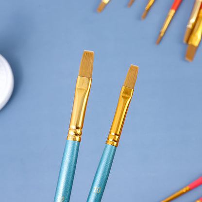 Watercolor Brush Set with Wooden Handles (6 Nylon Tip)