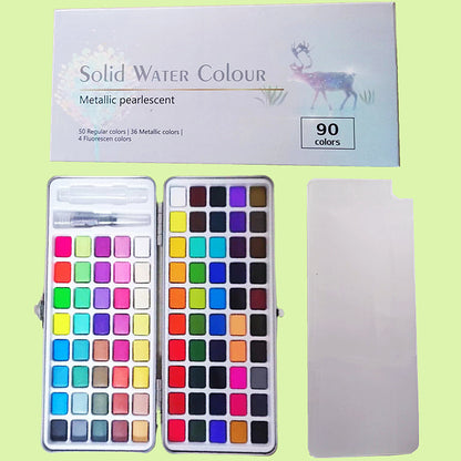 Portable Solid Watercolor Paint Set - 50/72/90/100 Colors
