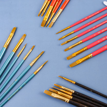 Watercolor Brush Set with Wooden Handles (6 Nylon Tip)