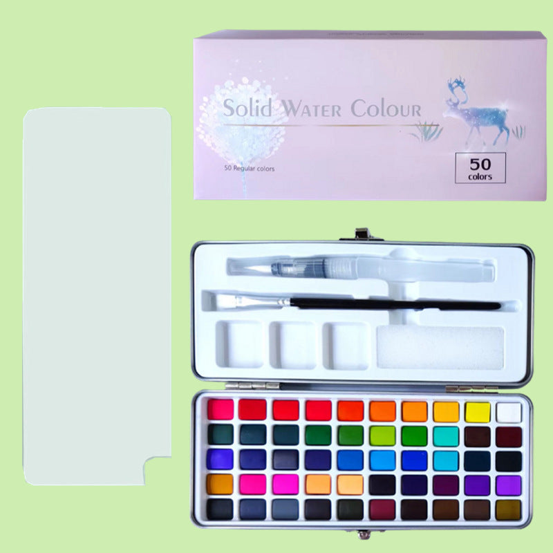 Portable Solid Watercolor Paint Set - 50/72/90/100 Colors