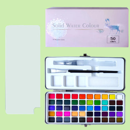 Portable Solid Watercolor Paint Set - 50/72/90/100 Colors